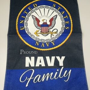 Navy Proudly Family Garden Flag
